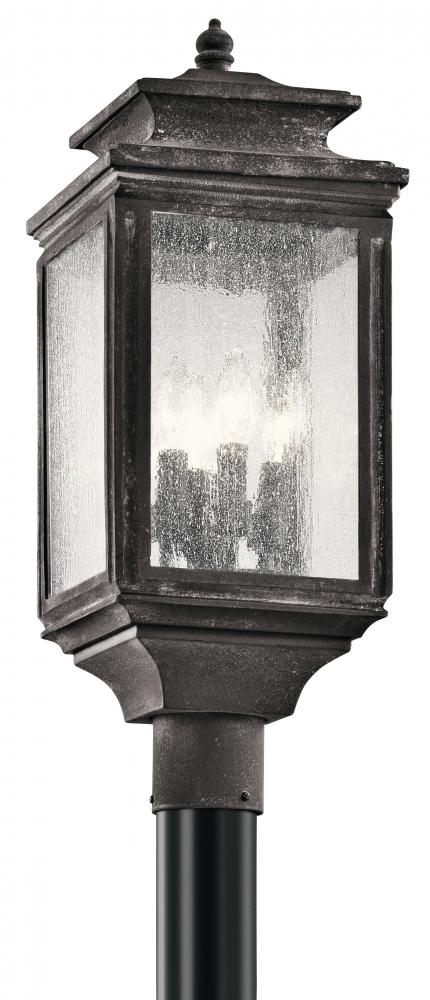 Wiscombe Park 23.25" 4 Light Outdoor Post Light with Clear Seeded Glass in Weathered Zinc