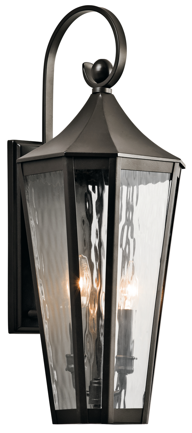 Rochdale 24.75" 2 Light Outdoor Wall Light with Rain Glass in Olde Bronze
