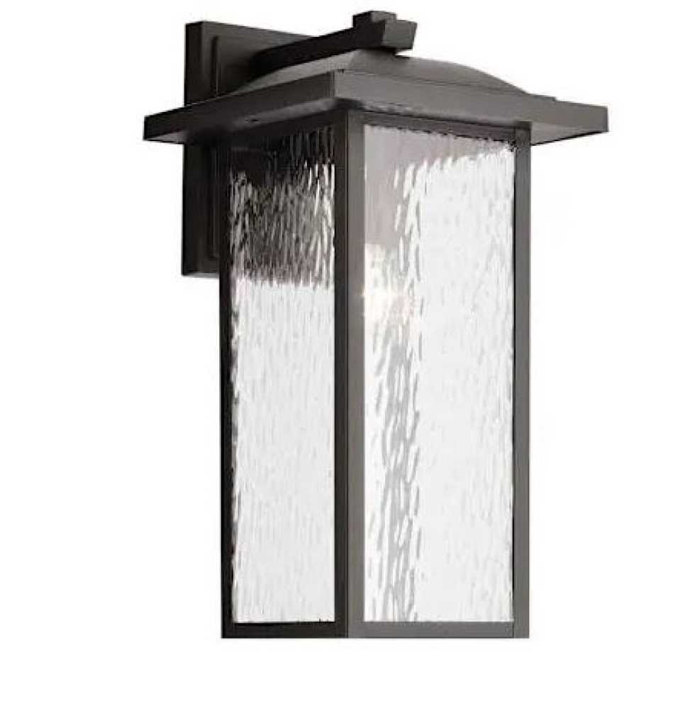 Capanna 1-Light Extra-Large Wall Light with Clear Water Glass in Olde Bronze