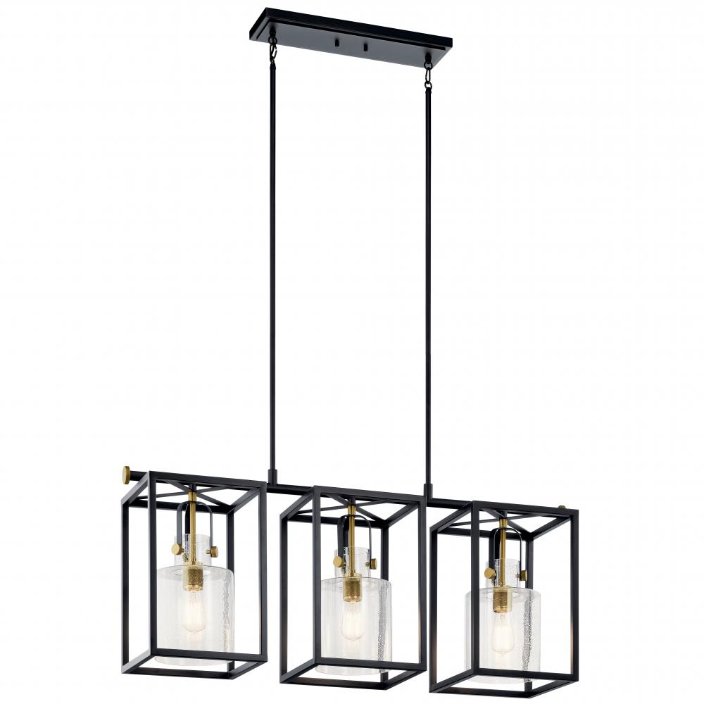Kitner 3 Light Linear Chandelier Black