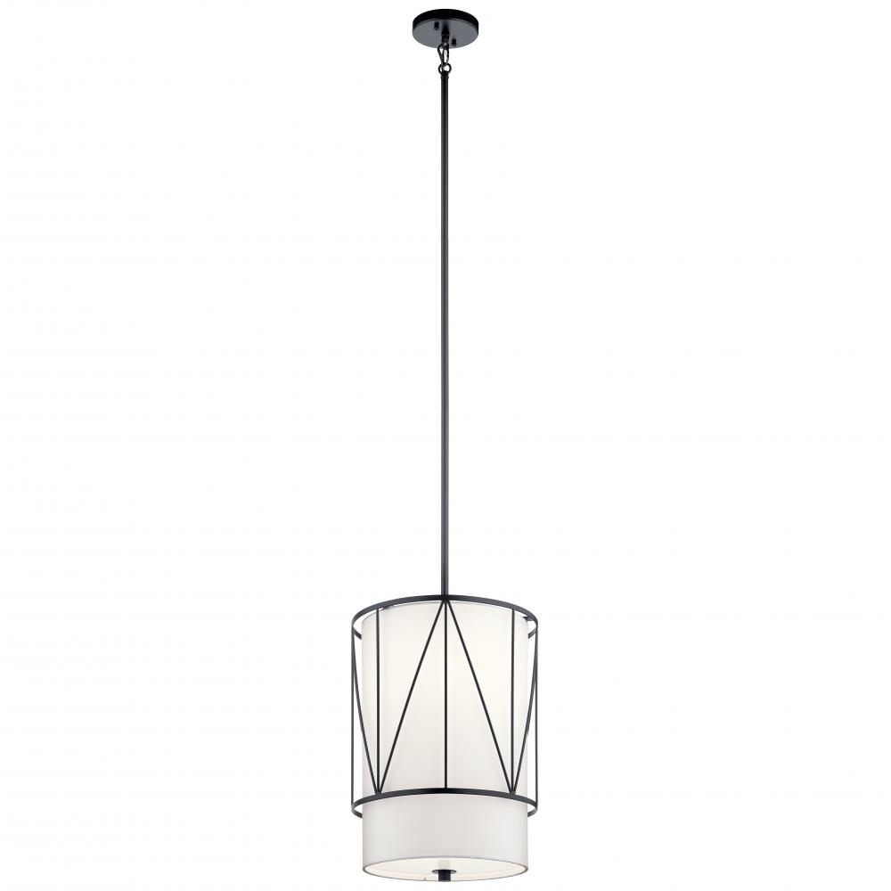Birkleigh 18.25" 1 Light Pendant with Satin Etched Glass in Black