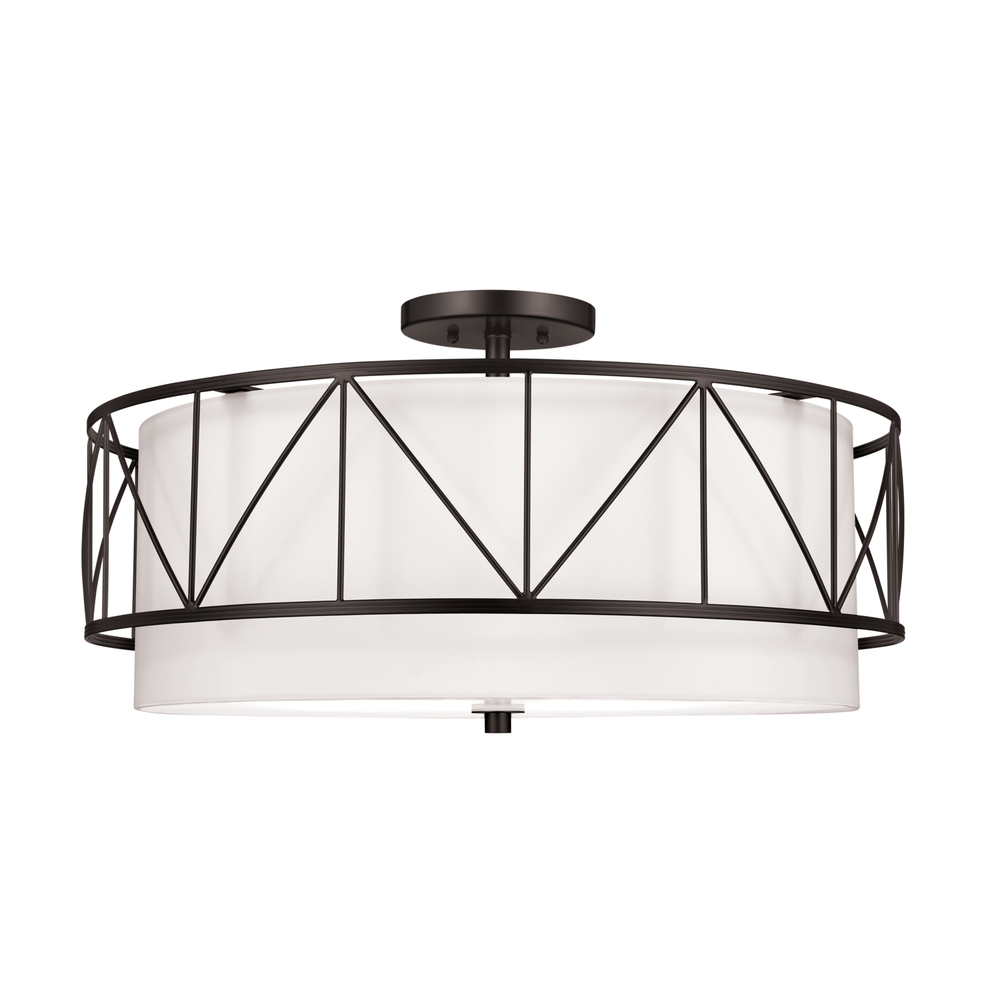 Birkleigh 24" 4 Light Semi Flush Black