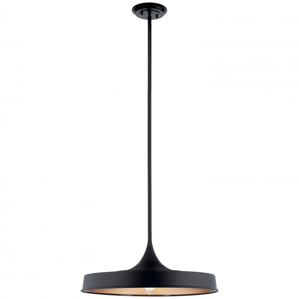Elias 9.75" 1 Light Convertible Pendant Black