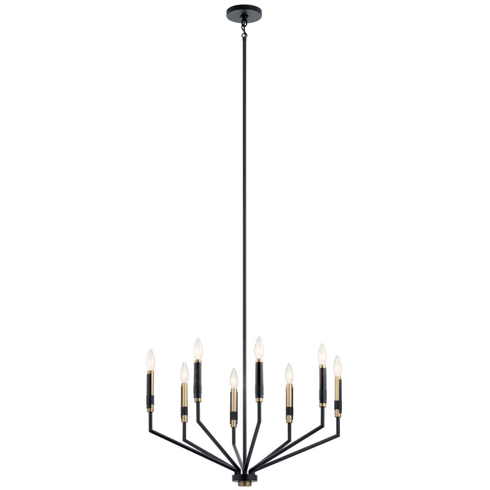Armand 26 inch 8 Light Chandelier in Black and Bronze Finish