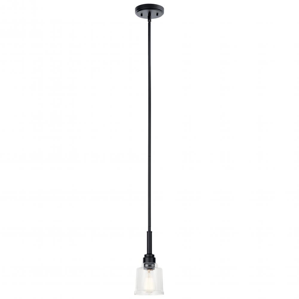 Aivian 5" 1 Light Mini Pendant with Clear Glass Black