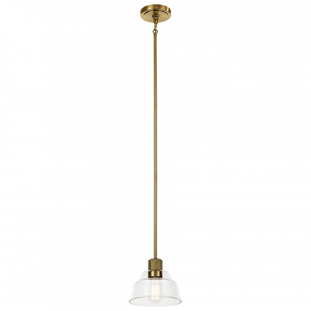 Eastmont 1 Light Mini Pendant with Clear Glass Brushed Natural Brass