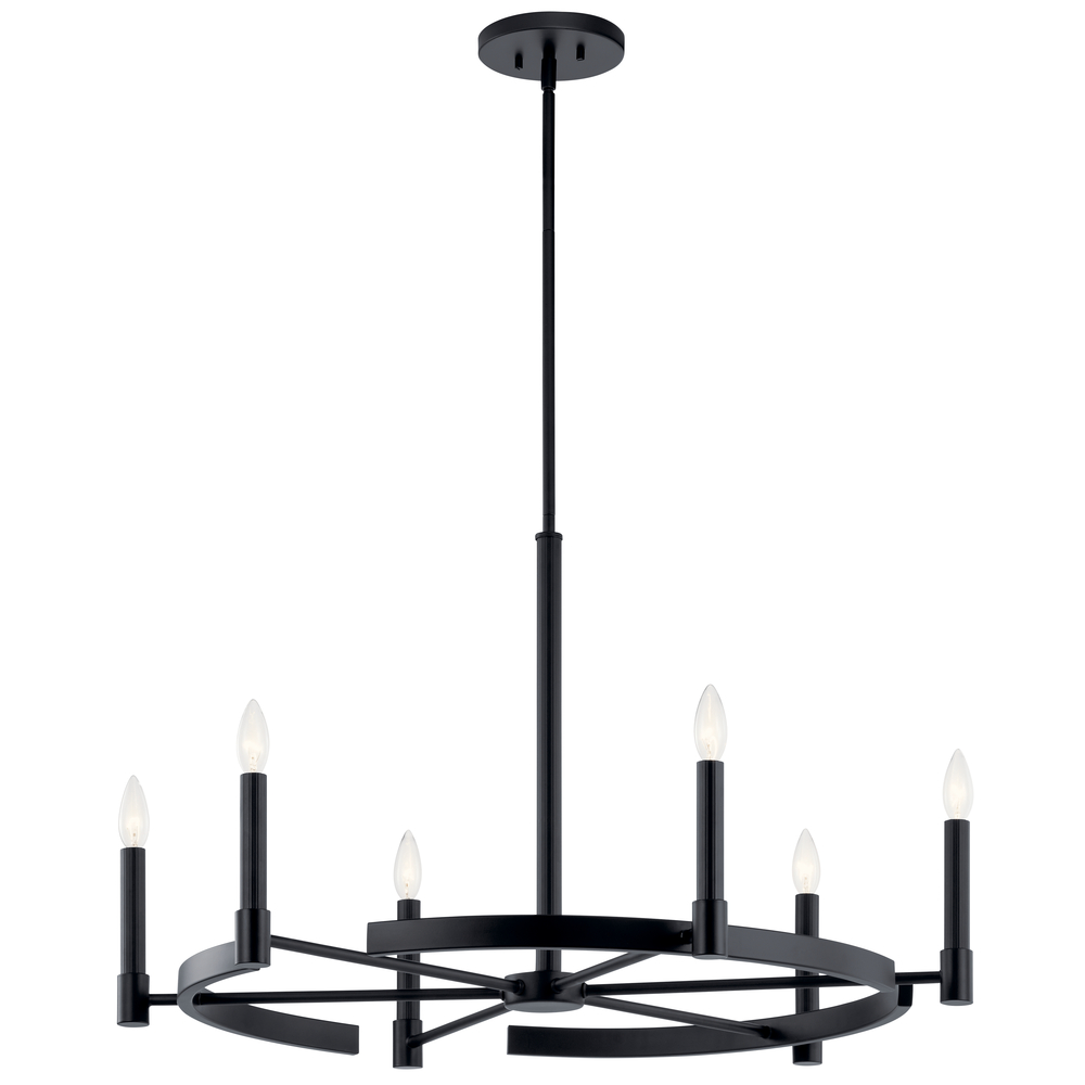 Tolani 6 Light Chandelier Black