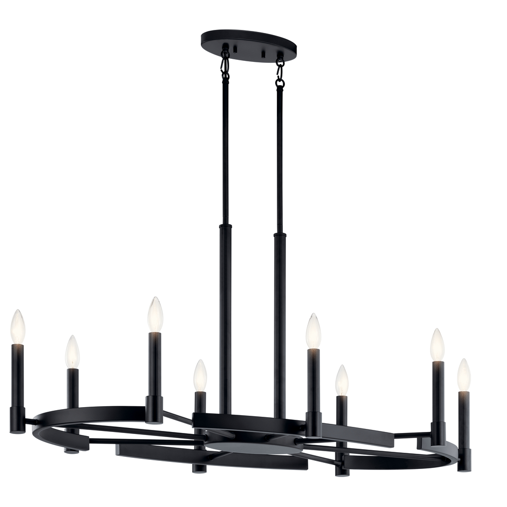 Tolani 8 Light Oval Chandelier Black