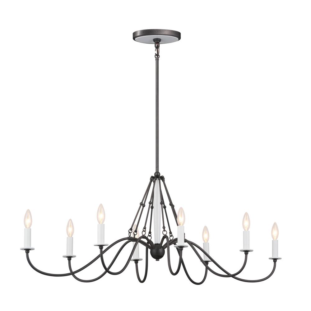 Freesia 44" 8 Light Oval Chandelier Anvil Iron
