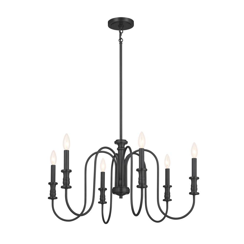 Karthe 28.5" 6 Light Chandelier Black
