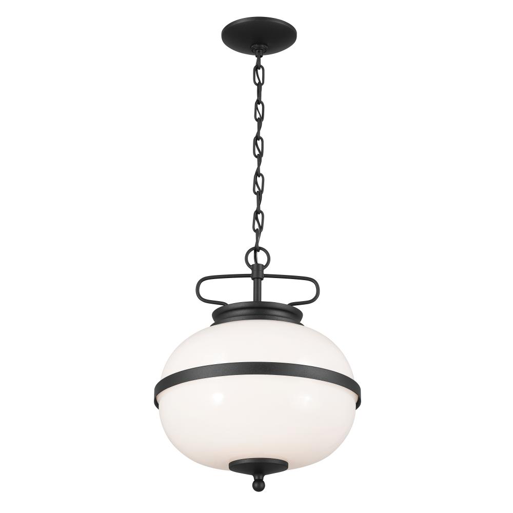Dame 12" 2 Light Pendant Textured Black