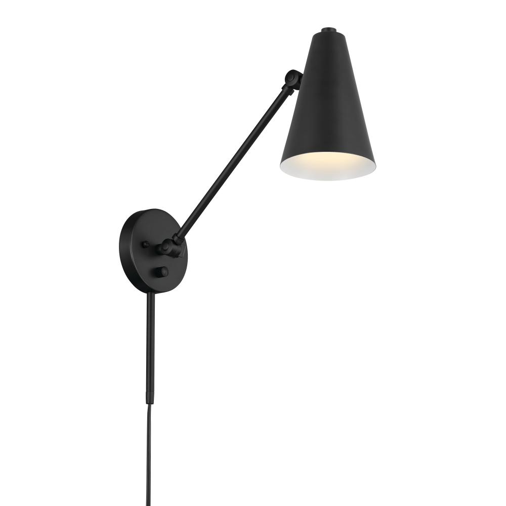 Sylvia 1 Arm Wall Sconce Black