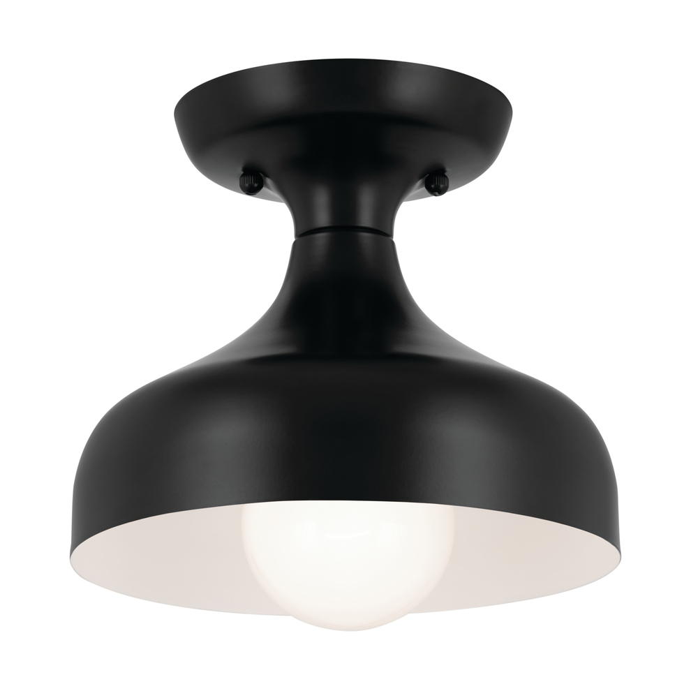 Sisu 6.75 Inch 1 Light Semi Flush in Black