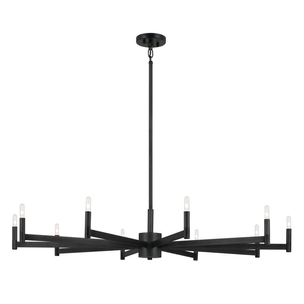 Erzo 48" 10 Light Chandelier in Black
