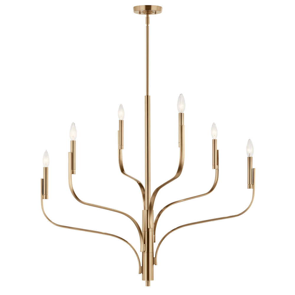 Livadia 36.25 Inch 6 Light Chandelier in Champagne Bronze