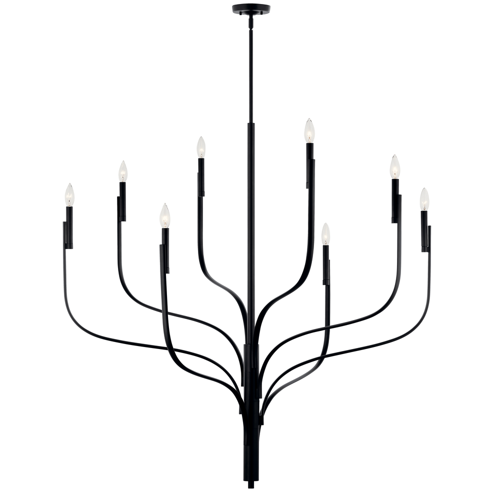 Livadia 47.75 Inch 8 Light Chandelier in Black