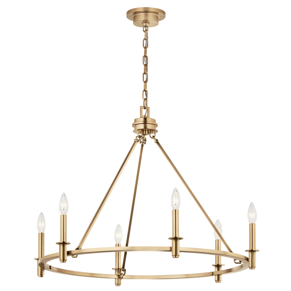 Carrick 32.25 Inch 6 Light Chandelier in Champagne Bronze
