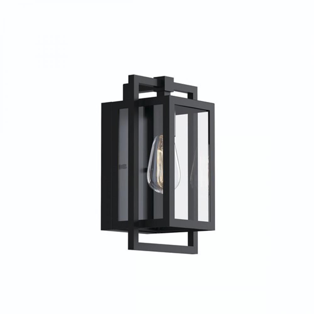 Goson 12" 1 Light Wall Light with Clear Glass Black