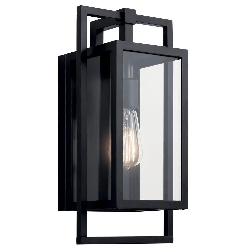 Goson 16" 1 Light Wall Light with Clear Glass Black