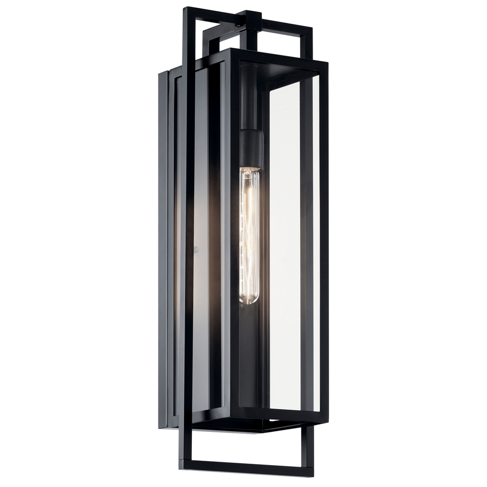 Goson 24" 1 Light Wall Light with Clear Glass in Black