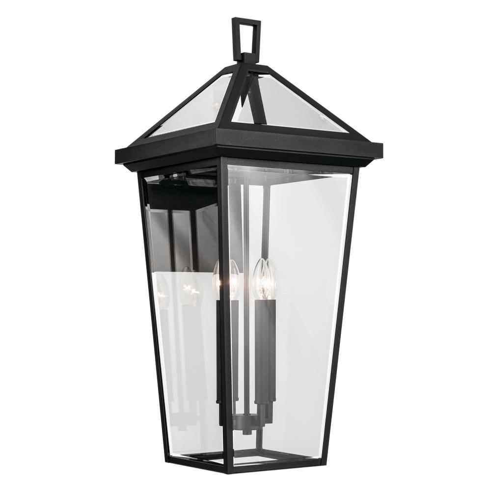 Regence 30.25 inch 4 Light Outdoor Wall Light with Clear Glass in Textured Black
