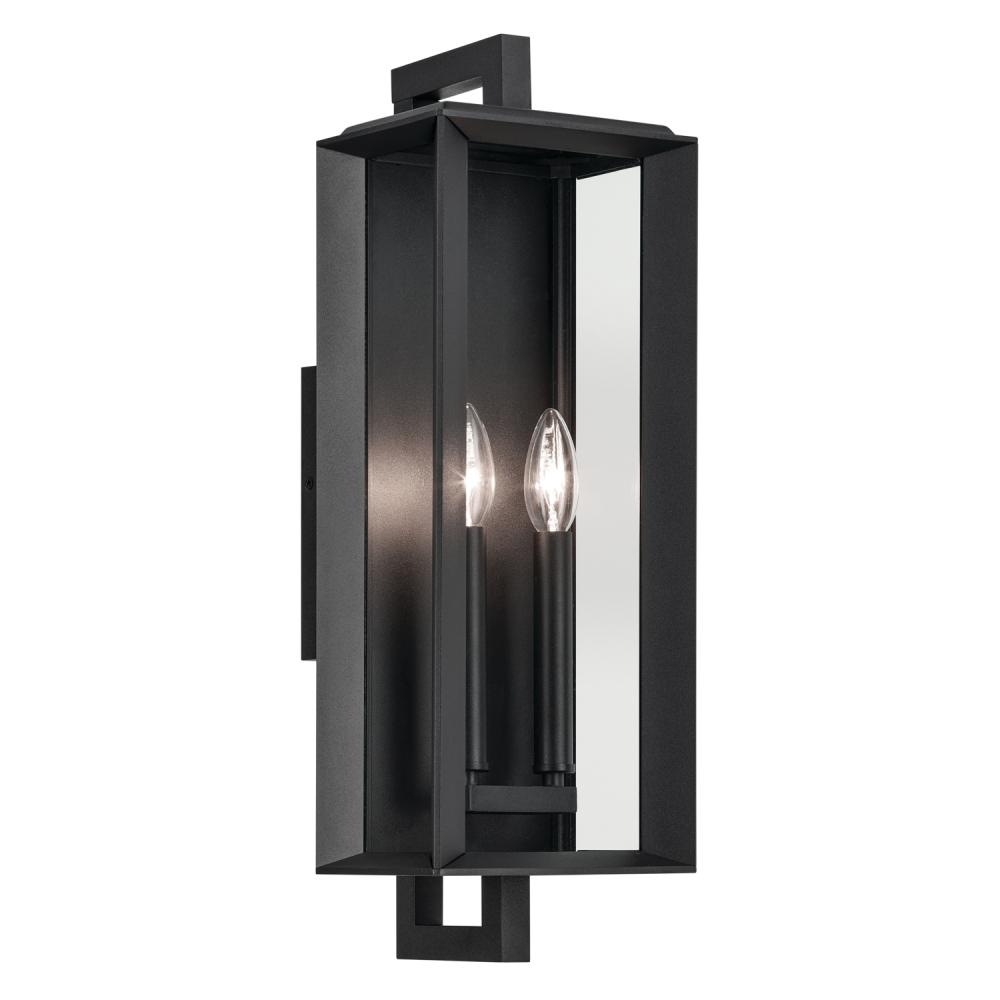 Kroft 20.5 inch 2 Light Outdoor Wall Light with Clear Glass in Textured Black