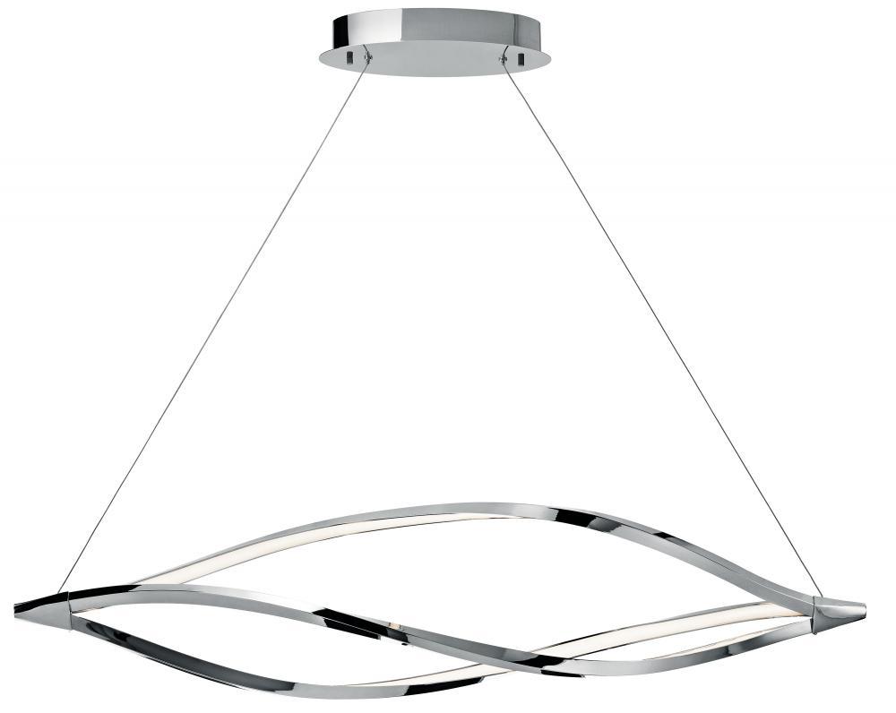 Meridian 53.25" 1 Head LED Island Pendant Chrome