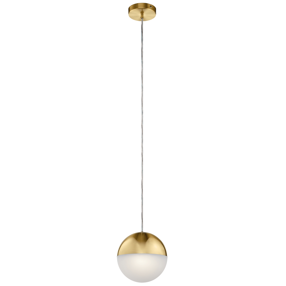 Moonlit 8" LED Pendant with Etched Acrylic Champagne Gold