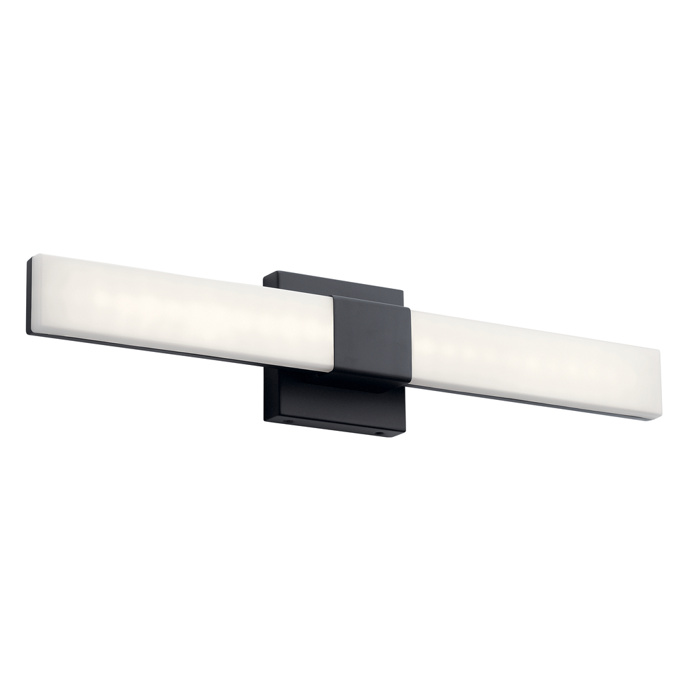 Neltev 24" LED Wall Sconce with White Acrylic Down Light in Matte Black