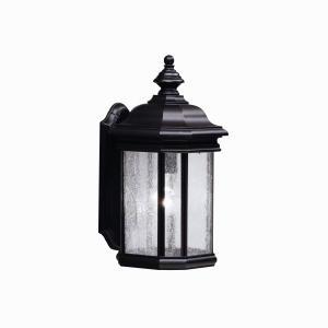 Kirkwood 17" 1 Light Outdoor Wall Light with Clear Seeded Glass in Black