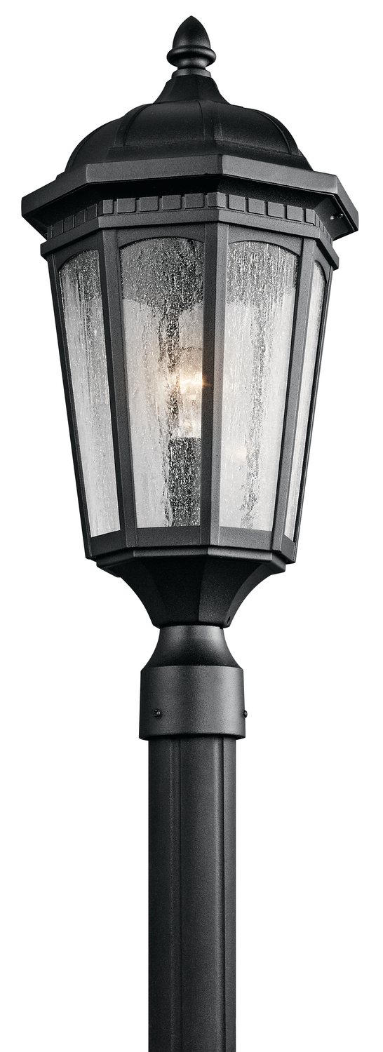 Courtyard 23.75" 1 Light Exterior Post Light with Clear Seeded Glass in Textured Black