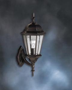 Madison 20 inch 1 Light Outdoor Wall Light with Clear Beveled Glass in Black