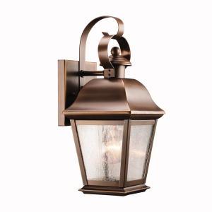 Mount Vernon 12.5" 1 Light Outdoor Wall Light with Clear Seeded Glass in Olde Bronze