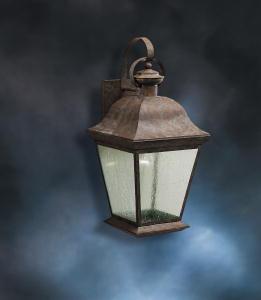 Mount Vernon 19.5" 1 Light Outdoor Wall Light with Clear Seeded Glass in Black