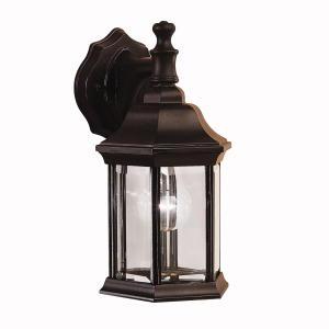Chesapeake 11.75" 1 Light Outdoor Wall Light with Clear Beveled Glass in Black