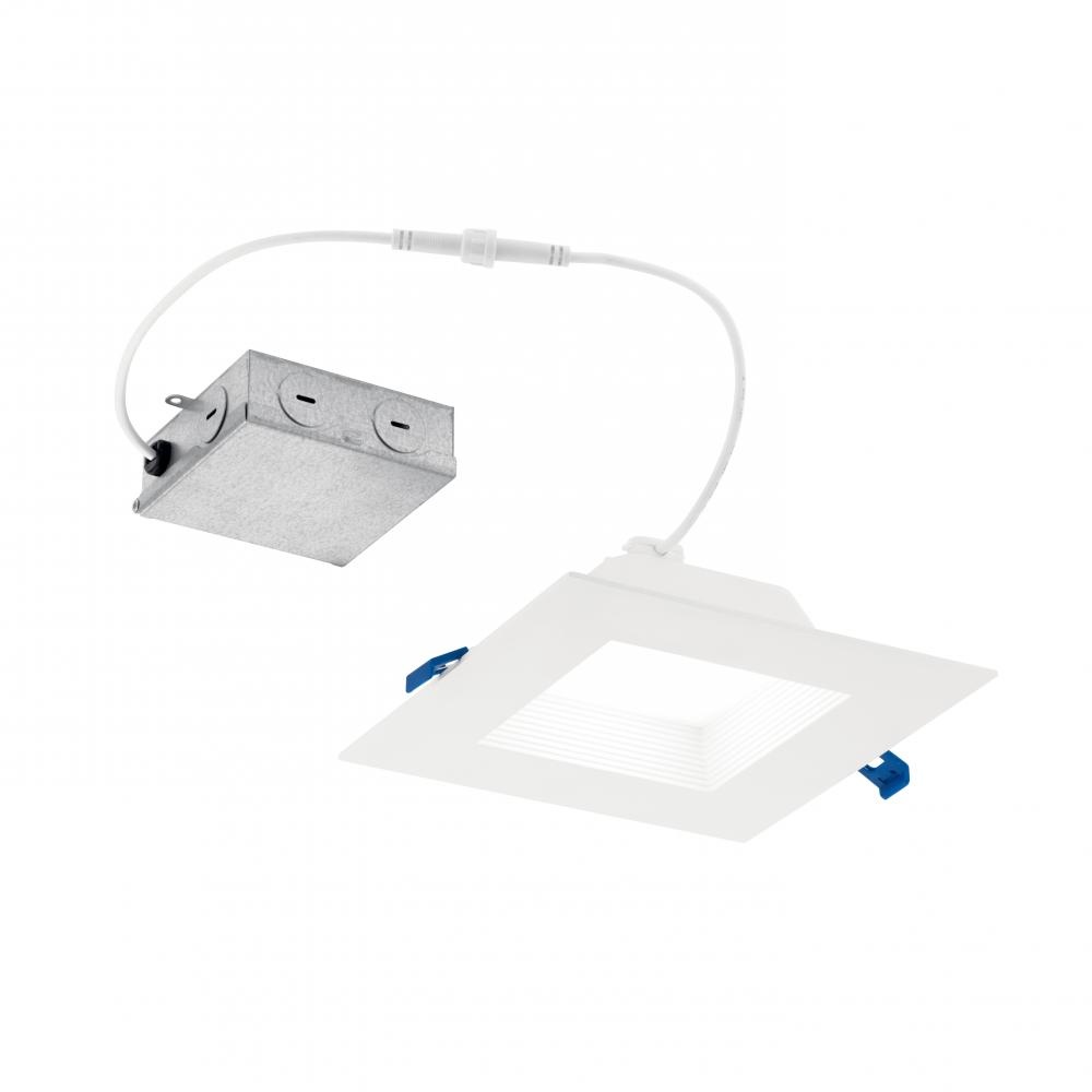 Direct-to-Ceiling 6 inch Square Recessed 30K LED Downlight in White