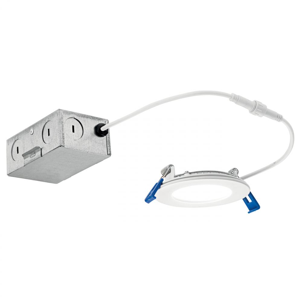 Direct-to-Ceiling 3 inch Round Slim 30K LED Downlight in White