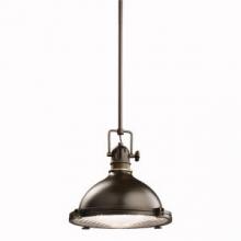 Kichler 2665OZ - Hatteras Bay 11" 1 Light Pendant with Clear Fresnel Lens Olde Bronze