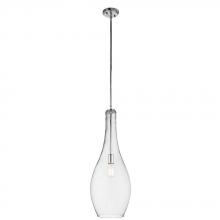 Kichler 42475CHCLR - Everly 29.5" 1 Light Teardrop Pendant Clear Glass Chrome
