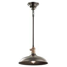 Kichler 42580OZ - Cobson 7.5" 1 Light Convertible Pendant or Semi Flush Olde Bronze with Natural Brass Accents