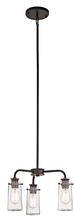 Kichler 43057OZ - Braelyn 11.25" 3 LT Mini Convertible Chandelier or Semi Flush with Clear Seeded Glass Olde Bronz