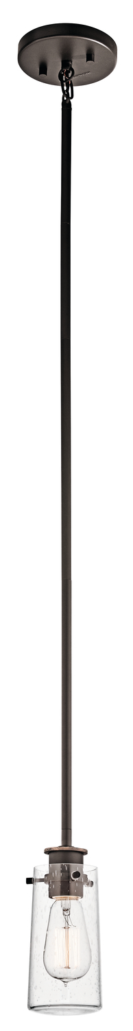Kichler 43060OZ - Braelyn 8.5" 1 Light Mini Pendant with Clear Seeded Glass Olde Bronze
