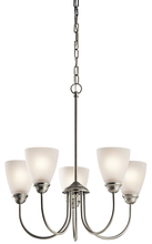 Kichler 43638NI - Jolie 18.5" 5 Light Chandelier with Satin Etched Glass in Brushed Nickel