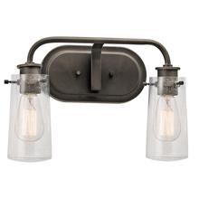 Kichler 45458OZ - Braelyn 14.75" 2 Light Vanity Light with Clear Seeded Glass Olde Bronze