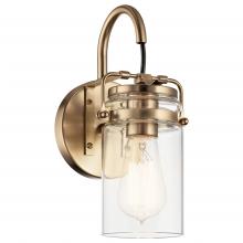 Kichler 45576CPZ - Brinley 11.5" 1 Light Wall Sconce with Clear Glass Champagne Bronze
