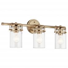Kichler 45689CPZ - Brinley 24" 3 Light Vanity Light with Clear Glass in Champagne Bronze