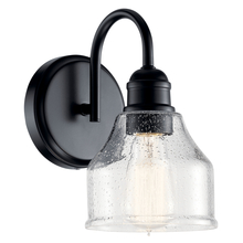Kichler 45971BK - Avery 9.5 Inch 1 Light Wall Sconce with Clear Seeded Glass in Black