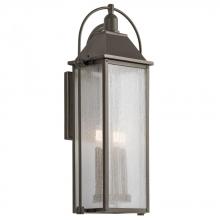 Kichler 49716OZ - Harbor Row 28.75" 4 Light Outdoor Wall Light with Clear Seeded Glass in Olde Bronze