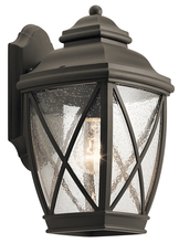 Kichler 49841OZ - Tangier 13.5" 1 Light Outdoor Wall Light with Clear Seeded Glass in Olde Bronze