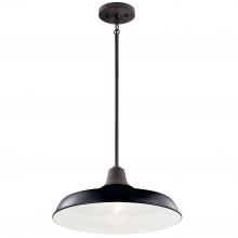 Kichler 49993BK - Pier 1 Light 16" Convertible Pendant Black